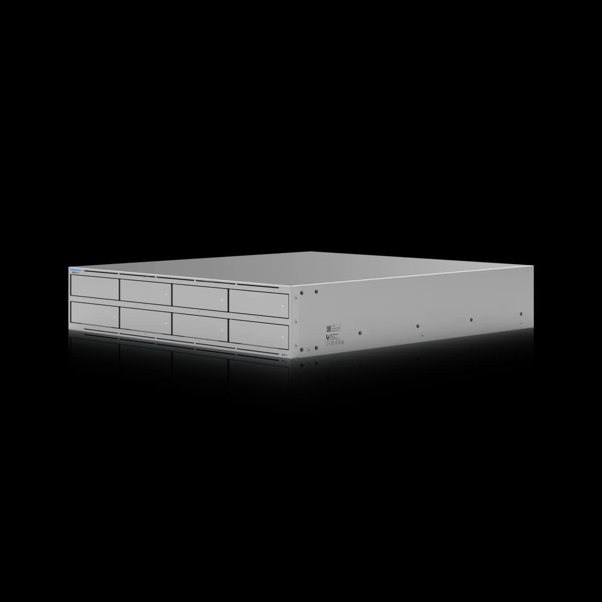 UniFi UNAS Pro 8, a 2U rack-mount NAS with eight drive trays in two rows of four